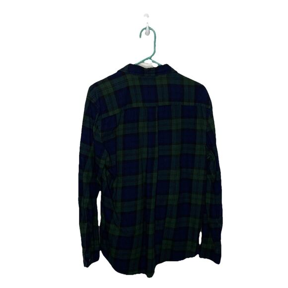 St Johns Bay Green Blue Button Down Up Long Sleeve Plaid Shirt Mens Size M - Picture 3 of 5